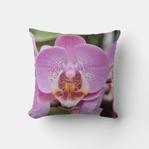 Coussin Élégante Orchidée Rose Fleur Nature Gros Plan Cous