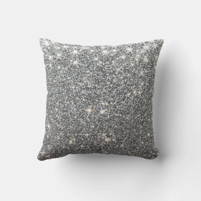 Coussin Elégante Parties scintillant d'argent Abstrait ore (Verso)