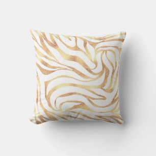 Coussin Elégante Parties scintillant d'or Zebra White Pos