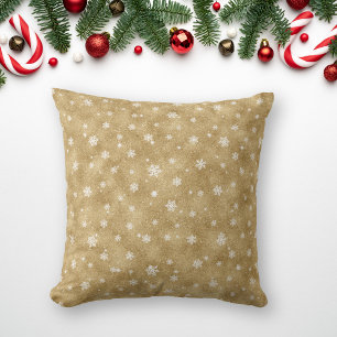 Coussin Élégante Parties scintillant Or Étoiles Snowflakes