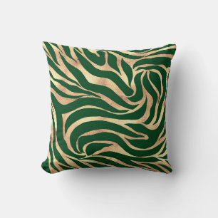 Coussin Elégante Parties scintillant or Zebra Green Poster