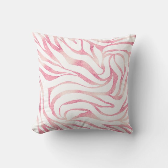 Coussin Elégante Parties scintillant Rose or Zebra White P (Recto)