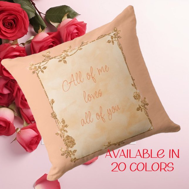 Coussin Elégante Pêche Fuzz Sparkle Frame Valentine (Créateur téléchargé)