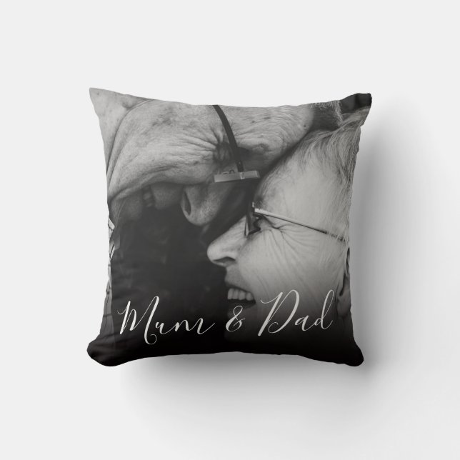 Coussin Élégante photo commémorative | Maman & Papa (Recto)