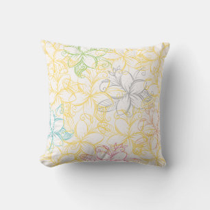 Coussin Élégante Plumeria hawaïenne