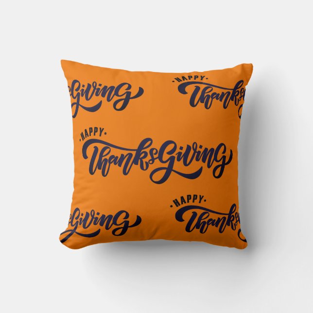 Coussin Élégante typographie de Bon thanksgiving de texte (Recto)