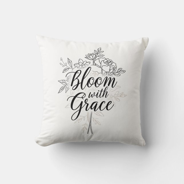Coussin Élégante typographie de la ligne d'art (Recto)