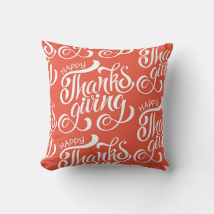 Coussin Élégante typographie de Thanksgiving