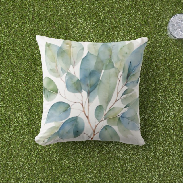 Coussin Elégante verdure aquarelle (Herbe)