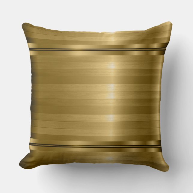 Coussin Élégantes bandes d'or métallique (Recto)