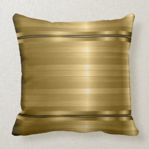 Coussin Élégantes bandes d'or métallique