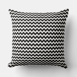 Coussin Élégantes Grilles Chevron Noir Et Blanc