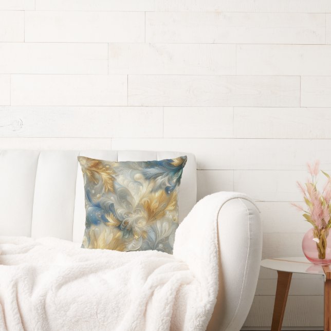 Coussin Élégantes perruques chic en or, argent, bleu, jaun (Canapé)