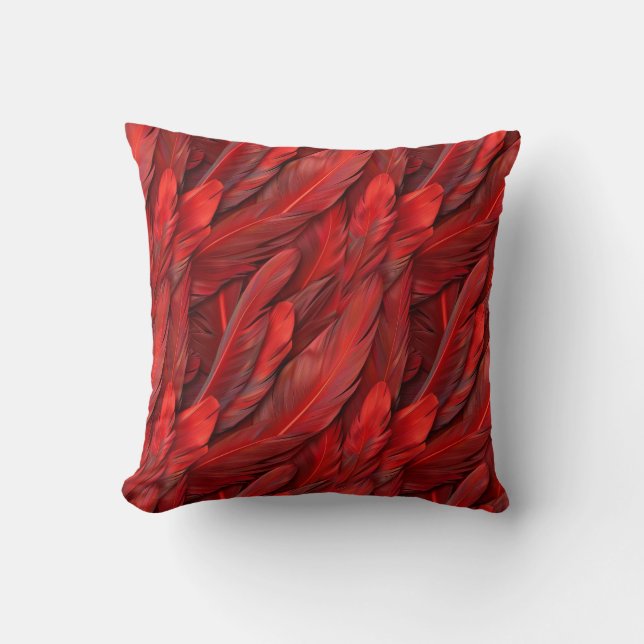 Coussin Élégantes plumes rouges (Recto)