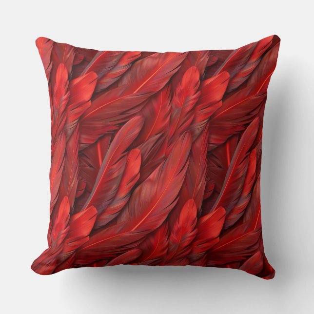 Coussin Élégantes plumes rouges (Recto)