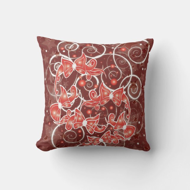 Coussin Élégants et mignons vaches et étoiles de Noël (Recto)