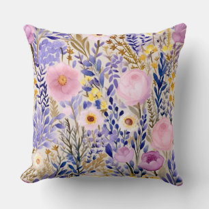 Coussin Élégants Floraux et Botaniques Multicolores