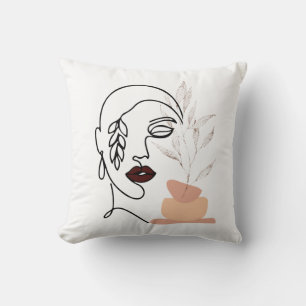 Coussin Elément botanique simple face de beauté féminine l
