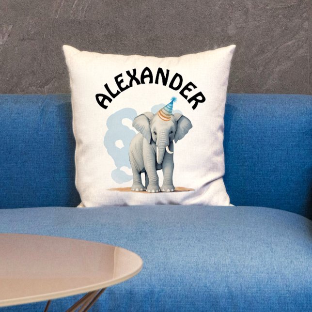 Coussin Élément de fête pastel mignon et éléphant aquarell (Créateur téléchargé)