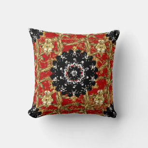 Coussin Elément doré sur arrière - plan rouge. Illustratio