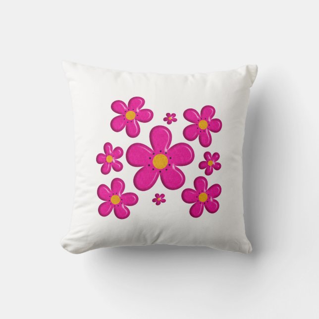 Coussin Élément rose floral (Recto)