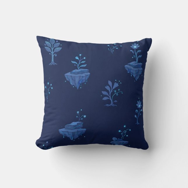 Coussin Éléments Botaniques Cyberpunk Mystiques à Minuit  (Recto)
