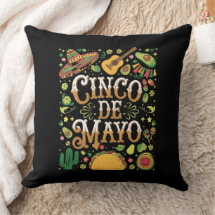 Coussin Éléments de fête mignons de la fête Cinco De Mayo