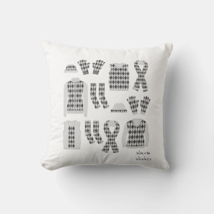 Coussin Éléments de Motif Argyle Vœux Chaleureux -