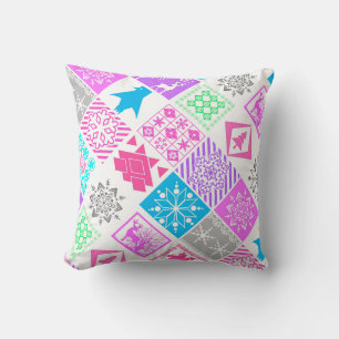 Coussin Eléments de Noël sans couture flocon géométrique