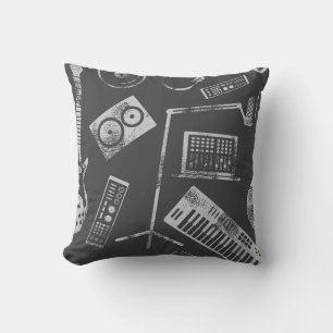 Coussin Éléments musicaux : vintage arrière - plan sans so