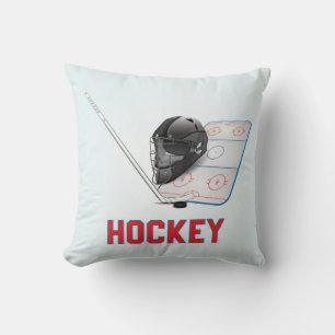 Coussin Éléments sportifs de hockey cool et coloré