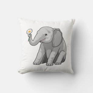 Coussin Eléphant à fleurs