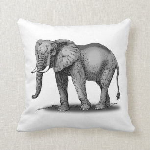 Coussin Éléphant africain avec le dessin de défenses