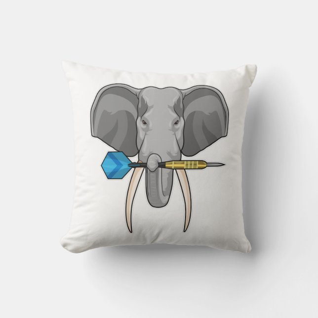 Coussin Eléphant aux fléchettes avec fléchette (Recto)