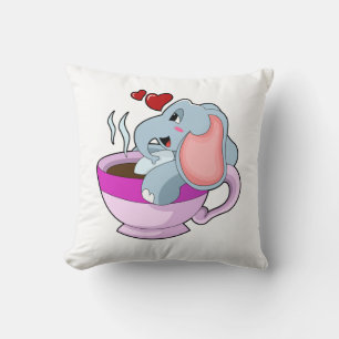 Coussin Elephant avec la coupe du café
