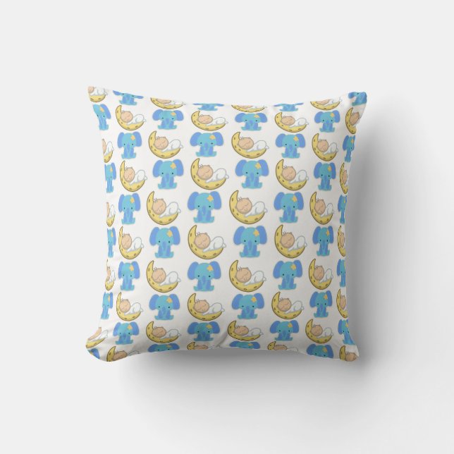 Coussin Eléphant avec Lune Baby Design (Recto)