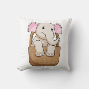 Coussin Eléphant avec panier