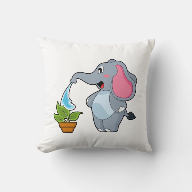 Coussin Eléphant avec Plante (Recto)