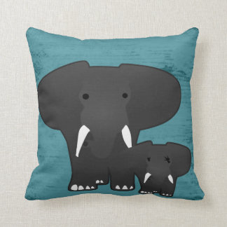Coussin Éléphant avec un bébé