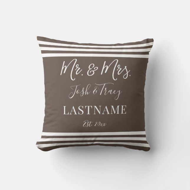 Coussin Éléphant Bébé Fille avec Ruban Nom Personnalisé (Recto)