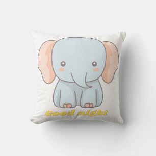Coussin éléphant bébé mignon 