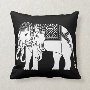 Coussin Elephant blanc thaïlandais Erawan
