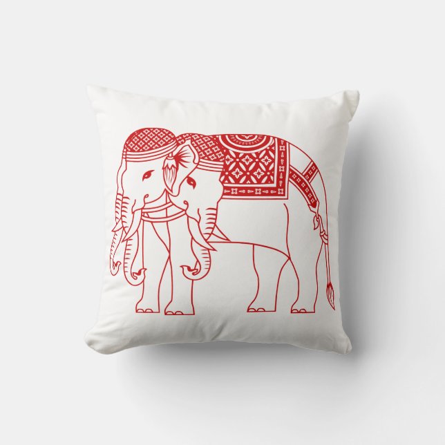 Coussin Elephant blanc thaïlandais Erawan (Recto)