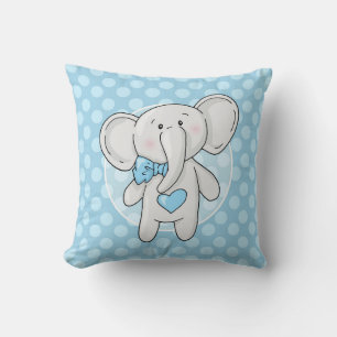 Coussin Éléphant bleu - crèche mignonne de pièce de b