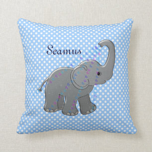 Coussin éléphant bleu de baby shower