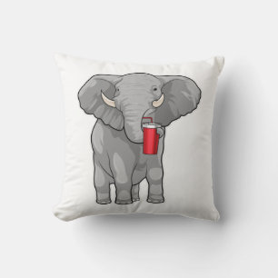 Coussin Eléphant Boire de la tasse