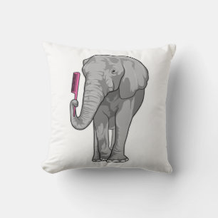 Coussin Elephant comme coiffeur avec peigne