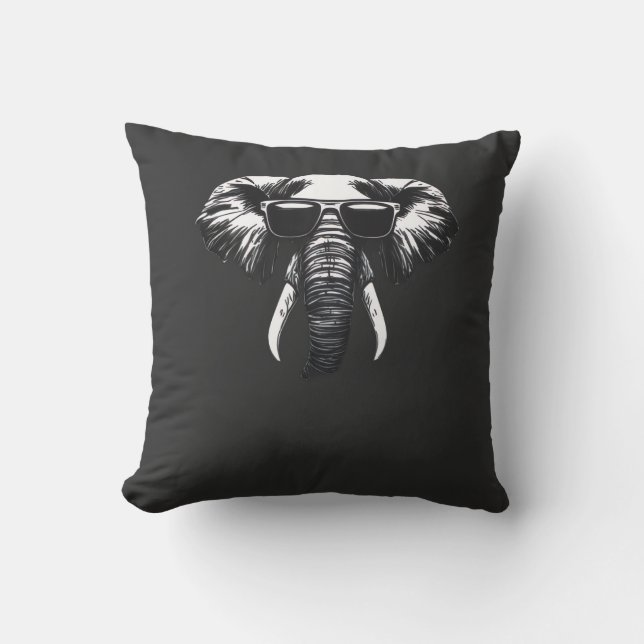 Coussin Éléphant cool pour extraverti, drôle  (Recto)