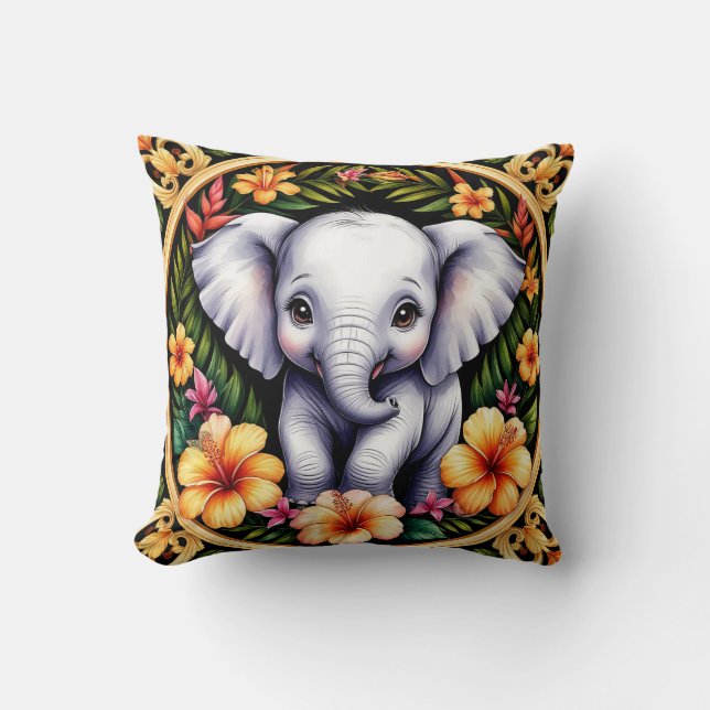 Coussin Éléphant de bébé adorable (Recto)