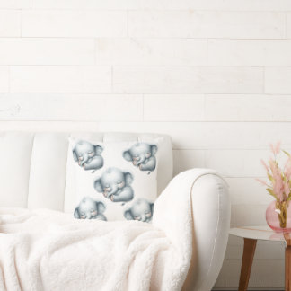 Coussin Éléphant de bébé mignon endormi sur un nuage - Déc